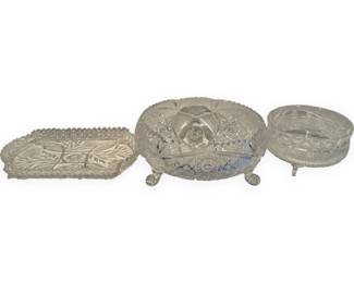 Three American Brilliant Period (ABP) Cut Glass Decorative Items