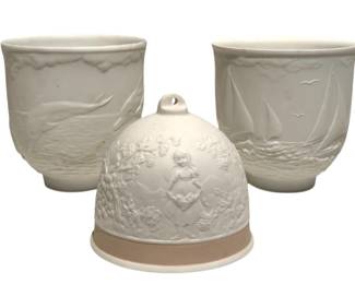 A Group of Five Lladro Collector's Society Porcelain Bells and Cups