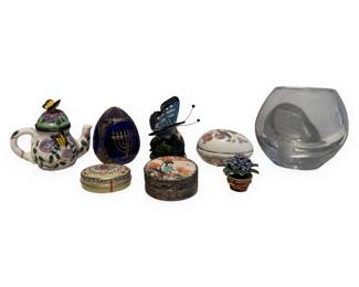 Limoges Figural Butterfly Teapot Form Trinket Box