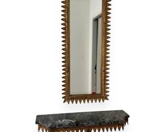 A Spanish Giltwood Neoclassical Revival Console and Mirror Set