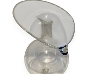 A Contemporary Jack-in-the-Pulpit Style Clear Glass Vase, Signed G.S. 90