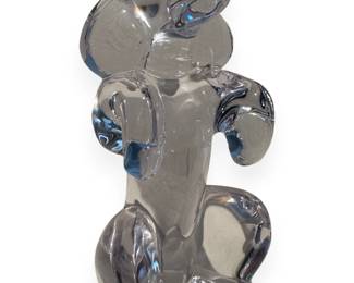 Daum France Clear Crystal Stylized Poodle Figurine