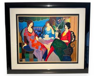 Itzchak Tarkay 'Charlena At Tea II' Limited Edition Serigraph 350/350, Signed and Framed