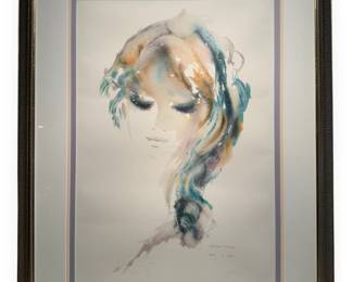 Shan Merry Signed Limited Edition Seriolithograph, Portrait of a Woman