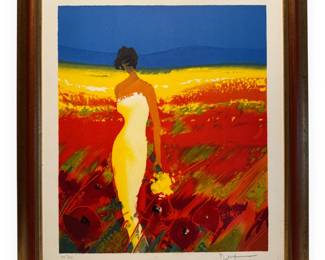 Emile Bellet, 'Parmi les Fleurs', Artist's Proof Color Lithograph, 2002