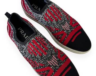 A Pair of Prada Knit Calzature Donna Slip-On Sneakers
