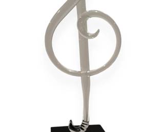 Hans Frabel Art Glass Treble Clef Sculpture