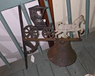 Vintage cast iron horse buggy bell
