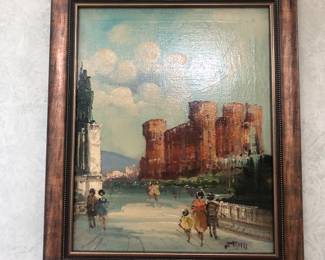 Signed Impressionist European City Scene