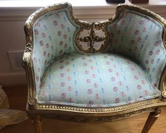 Antique Gilt French Louis XVI Seat