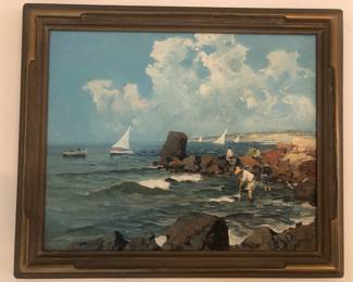 Mid Century Californian Oil on Board