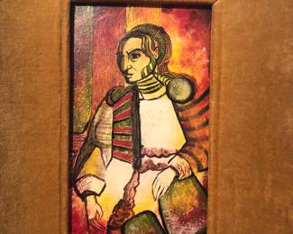 Mid Century Painting Signed Rodrigo R. Mexico 1969