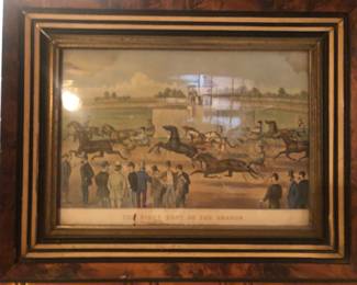 "The First Trot of the Season" Lithograph; Currier and Ives