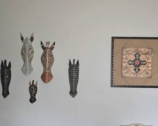 wood safari animal masks