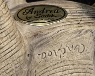 Collectible elephant figurine labeled Andrea by Sedak made in Japan ... very realistic.