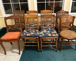 6 cane chairs