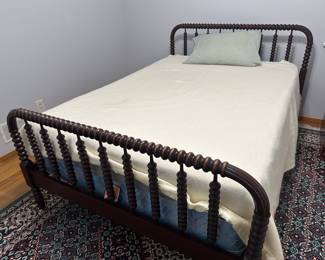 Antique  dark  wood full size bed