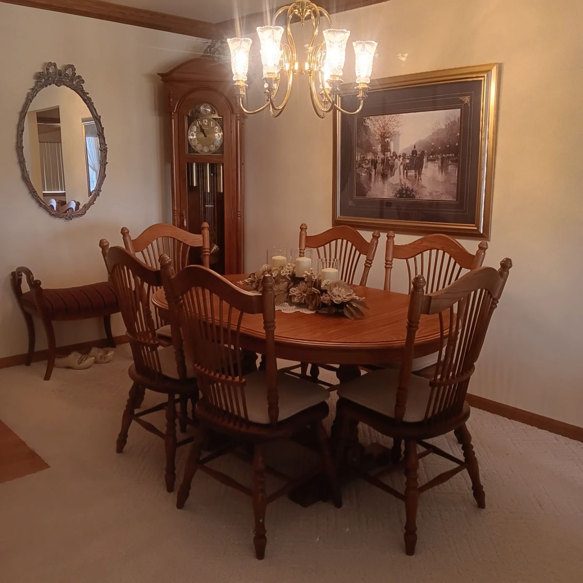 The dining room set will be available for presale $300