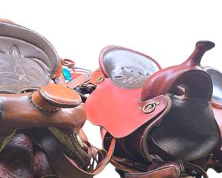 Leather Saddles including  Crates