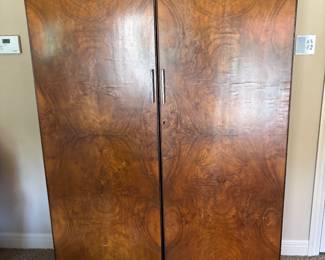 Burled walnut armoire 
