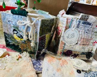 Hand stitched drawstring bags. VERY unique one-of-a-kind gift!