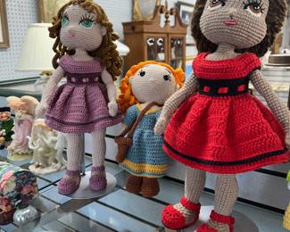 Handmade crochet dolls by local artist Julia Bauer