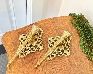 3 BrassWallCandleWallHolders