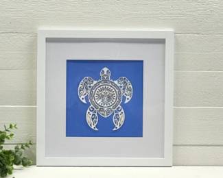 11 GadflyFlynnFramedWoodenLaserTribalSeaTurtle