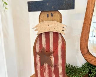 182 RusticWoodenUncleSamFigurine