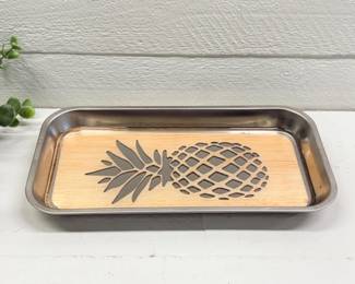 39 GadflyFlynnSmallMetalTraywWoodenLaserArt