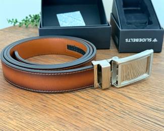 15 MensSlidebeltsCuttoFitLeatherBeltwBuckleToolHook