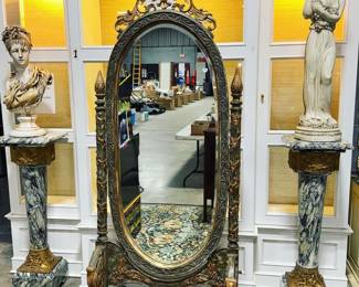 Marble Pedestals, Busts and Mirror Orlando Estate Auction