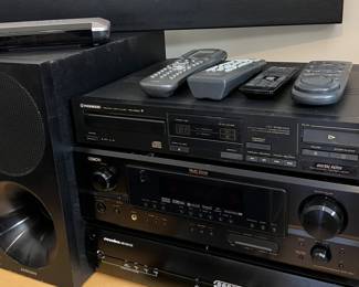 Pioneer Compact Disc Player PO-4050                         Denon                                                                                            Panamax M5100-EX                                                         Samsung Sound Bar and Subwoofer