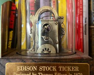 Edison Stock Ticker Bookends 