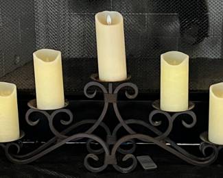5-Pillar Iron Tabletop Candle Holder
