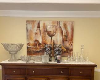 Late 1800's cut glass punch bowl