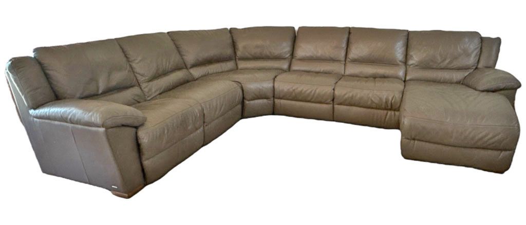 Italian Brown Leather Sectional Sofa