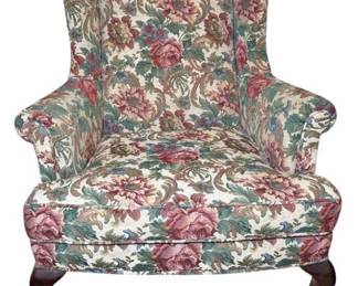 Floral Wing Back Chair