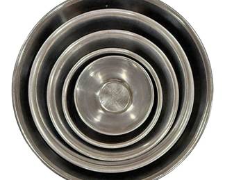 Set of Five Stainless Steel Mixing Bowls