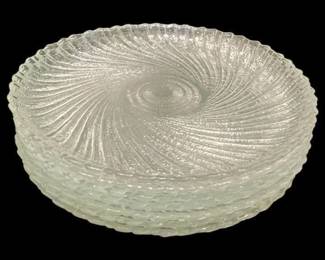 Six Arcoroc Seabreeze Clear Glass Plates