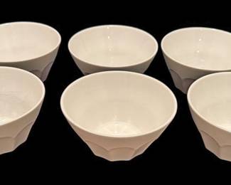Six White Ikea Soup Bowls