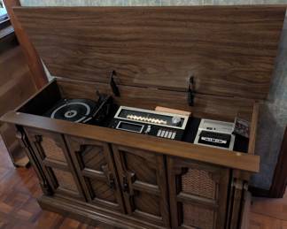 Media cabinet. Record player