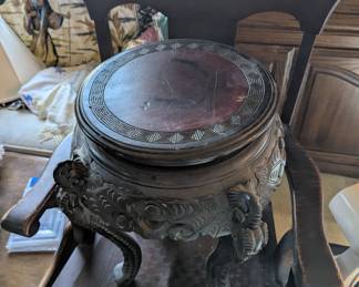 Plant holder wood carved