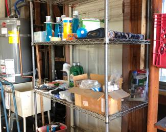 Metal rolling garage rack shelf