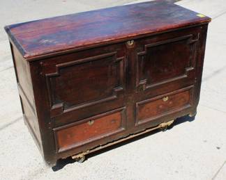 18th Century 2 Drawer Chest w/ Wought Iron Hinges 30" x 47.5" x 22"