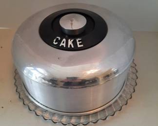 Mid-20th Century Aluminum Cake Carrier