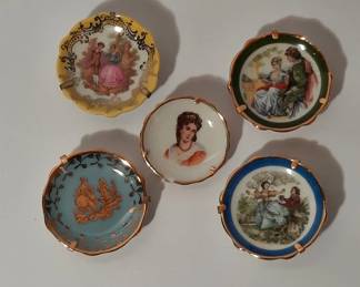 Five Miniature Limoges Porcelain Plates