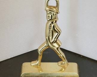 Brass Soldier Doorstop, Likely Mid-20th Century
