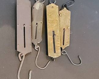 4 Brass and Steel Hanging Scales