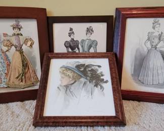 Four Framed Fashion Prints
